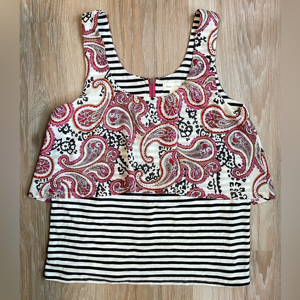 Anthropologie Meadow Rue Throughway Paisley Tank